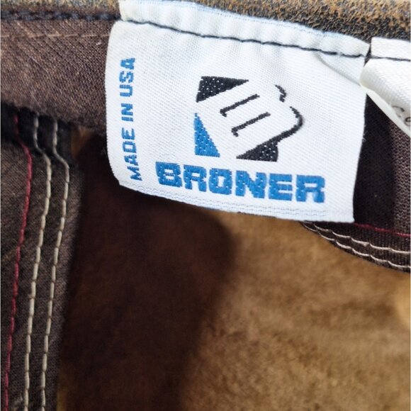 Vintage Distressed Leather Newsboy Cap Size Small BRONER Made In The USA - Picture 5 of 8